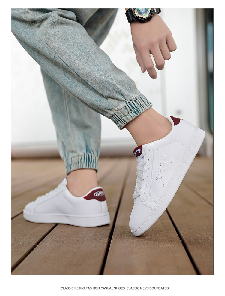 Guirenniao Canvas Shoes, Couple's Casual Shoes, Summer Women's Shoes, Versatile Sports Sneakers, White Men's Shoes, White/red, Women's Size 38 9