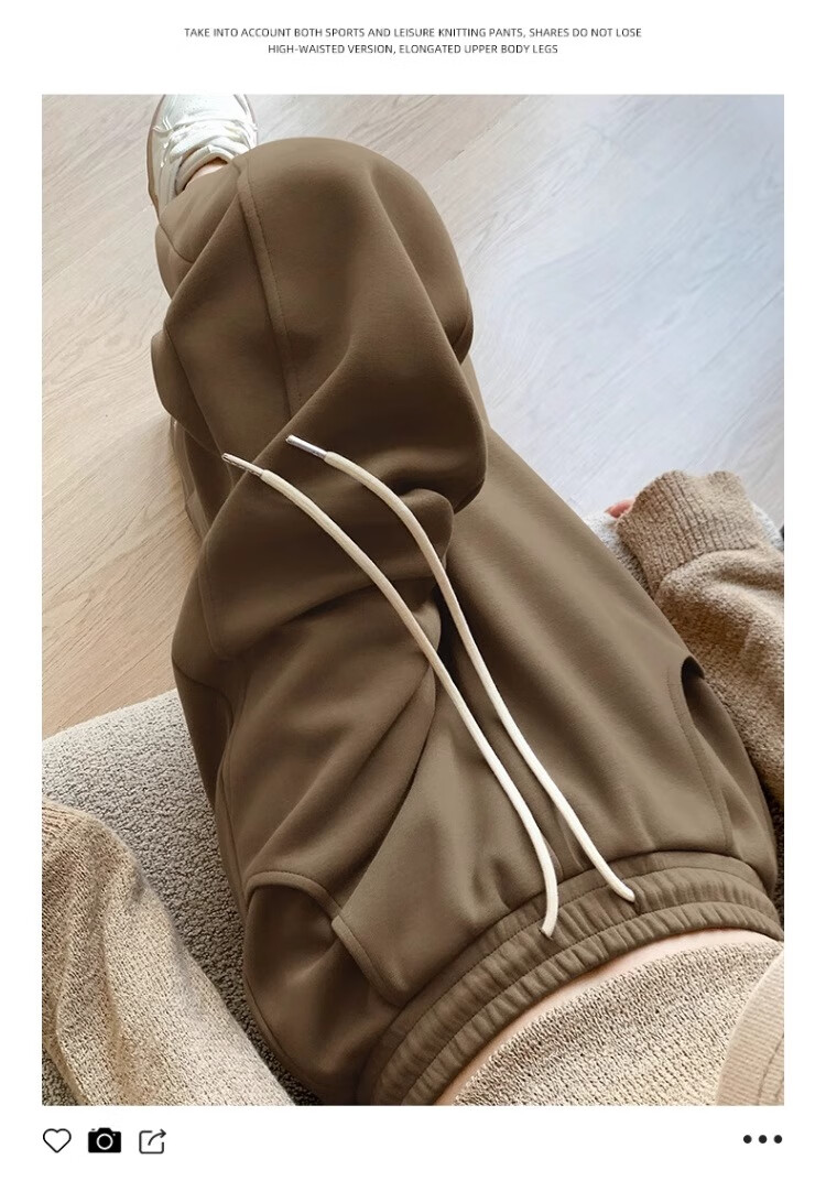Huili Black Pants for Women, 2026 New Spring And Autumn Style, Loose-Fitting Sweatpants, Slimming Casual Pants, Wide-Leg Straight Trousers for Petite Figures 12