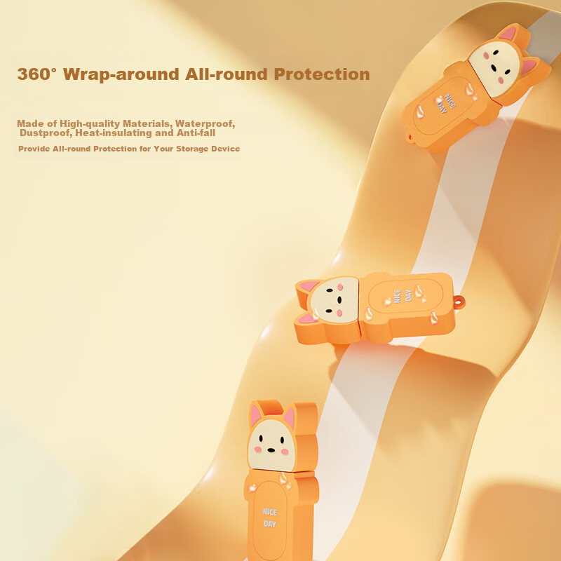 HP 128GB Adorable Puppy USB Flash Drive, Cute Dog Design, High-Speed Transfer up to 220MB/s, Mini USB Drive for Couples, Office, Students, Car, Computer And Phone