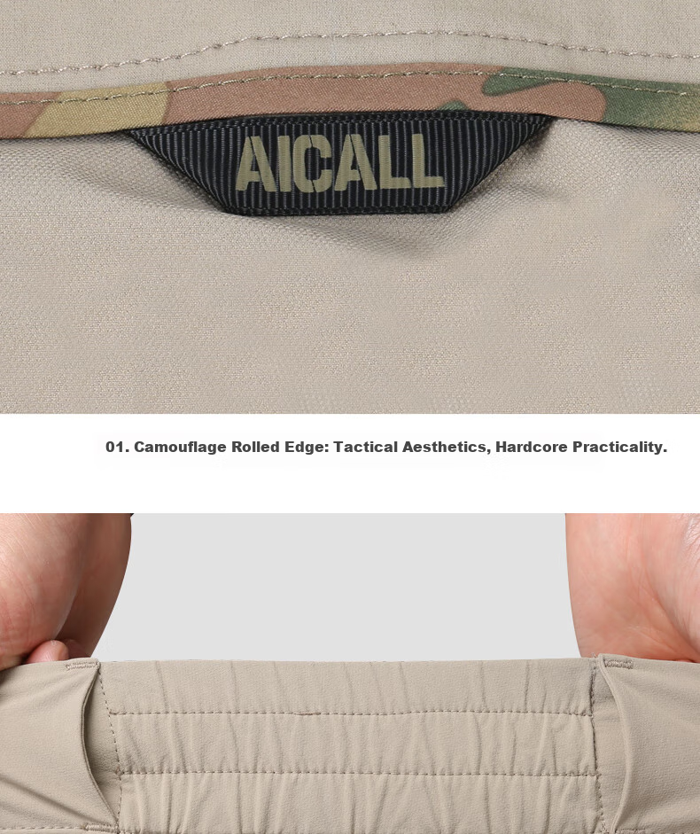 Free Soldier Peak Spring And Summer Shorts, Teflon Triple Protection Men's Cargo Shorts, Breathable Sun Protection UPF50+, Khaki, 38W/10L 22