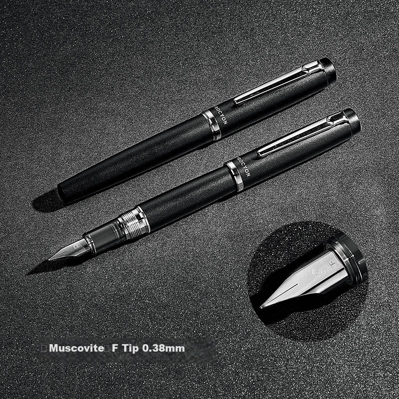 PLATINUM Fountain Pen Gift Box PNS-5000 with Iridium Nib for Calligraphy Practice, Business Office Signature Pen, Replaceable Ink Cartridge, Dark Cloud Mother F Nib