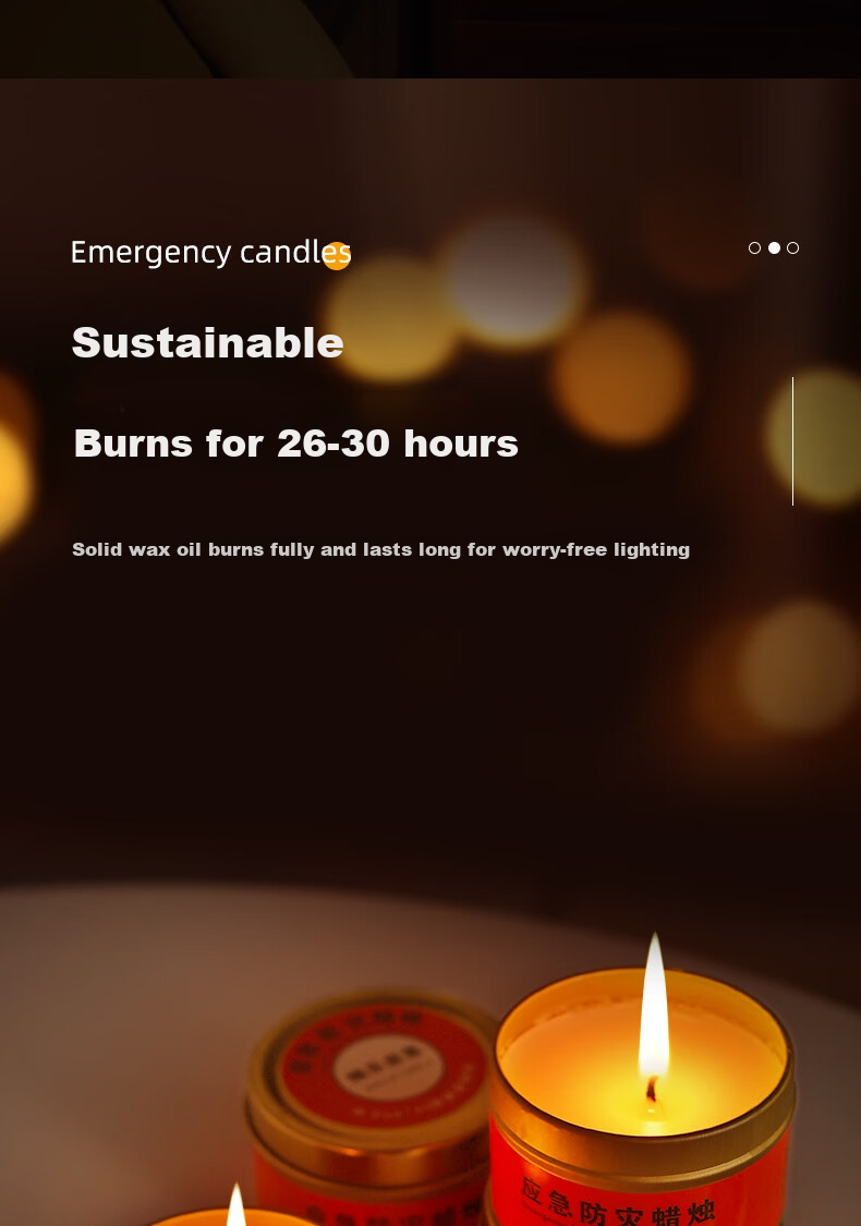 Bingyou Emergency Candles, Pack of 3, Disaster Prevention, Power Outage, Emergency Lighting, Extra Long Burning Time, Windproof, Smokeless And Odorless 4