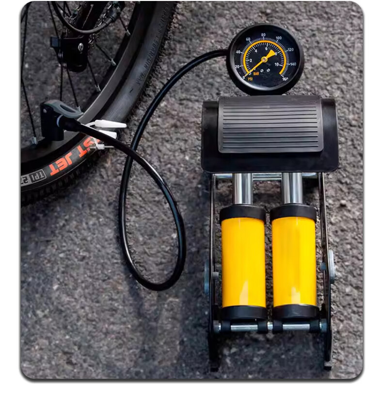 Jiweixi Foot-Operated High-Pressure Air Pump Portable Foot Pedal Inflator for Bicycle, Electric Vehicle, Motorcycle, Car, and Home Use 3