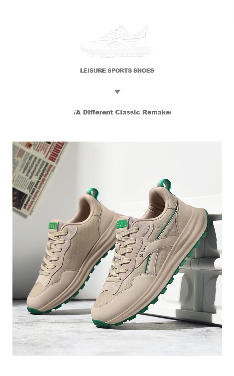 Guizhibu Men's Sports Shoes, Autumn And Winter 2026 New Style, Genuine Leather, Versatile Travel, High-End Non-Slip, Light Luxury, Running And Casual Shoes 2