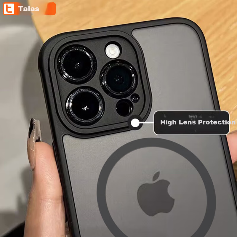 Чехол Talasi для Apple iPhone 16 Pro, магнитный Skin-Feel, защита линз, силиконовый, матовый, прозрачный, противоударный
