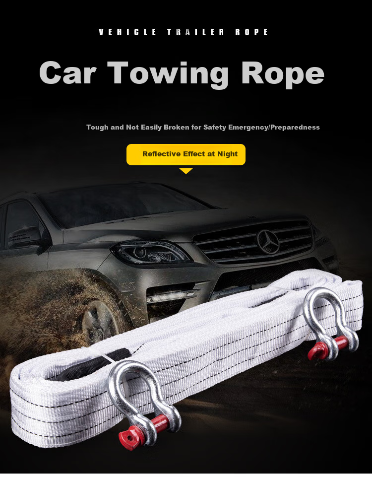 Beifute Car Tow Rope, Off-Road Towing Rope, Strong Tow Strap, Escape Rescue Rope, Towing Hook 11