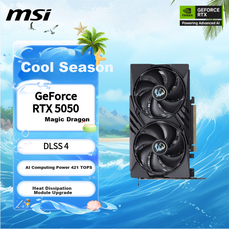 MSI GeForce RTX 5050 8G GAMING OC Graphics Card for E-Sports Gaming, Design, And AI Learning