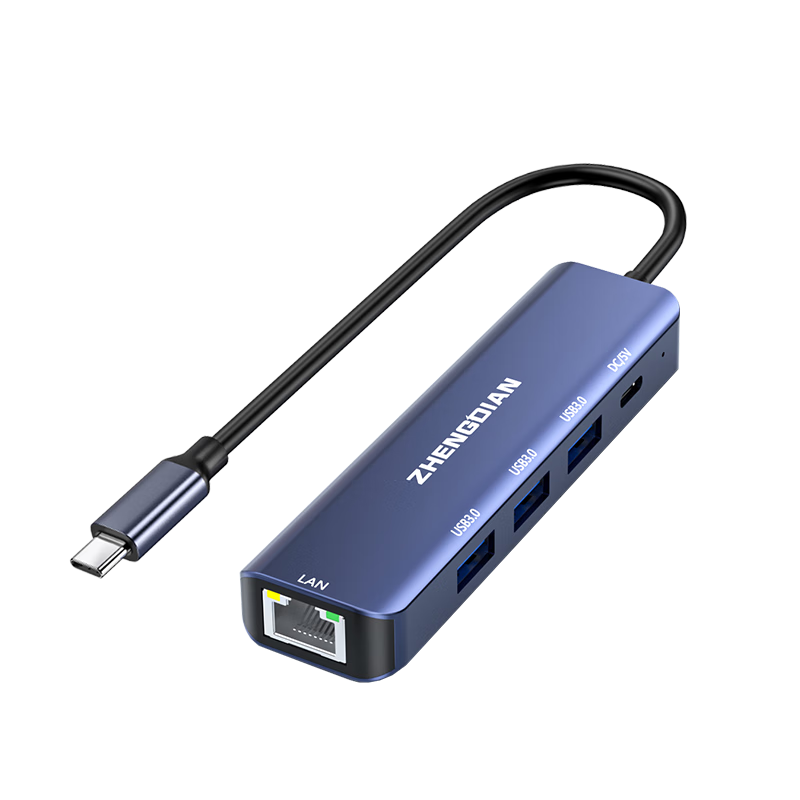 Acasis Full-Size Type-C Expansion Dock Gigabit Ethernet Port Network Cable Adapter USB3.0 Hub Compatible with Apple Macbook, Huawei Laptops Universal Five-I