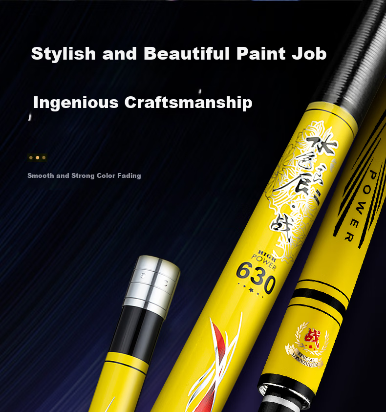 GW 6.3m Yuse Liangchen Zhan Ultra-Light Ultra-Hard 28-Tune Fishing Rod Tai Fishing Rod Hand Rod Comprehensive Fishing Gear 9