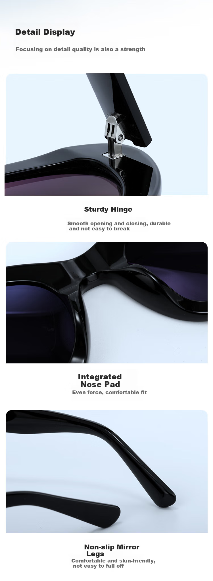 Jinglemu (JD's Own Brand) Fashionable High-Definition Polarized Sunglasses, Cat Eye Frame, Made of Acetate Material, Specially Designed for Driving, Butterfly-Shaped 3
