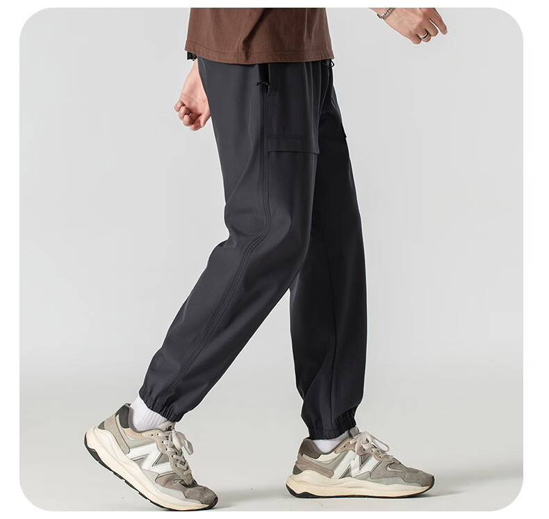 JEEP Men's Outdoor Windproof Waterproof Hiking Cargo Pants Loose Fit Khaki 4XL 21