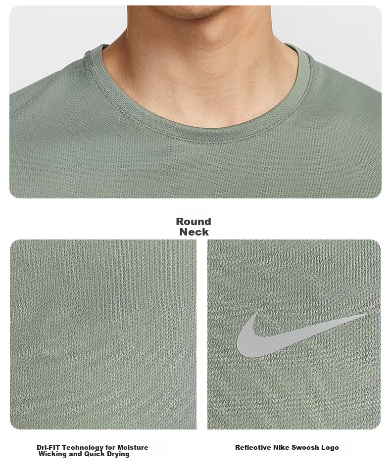 NIKE Men's Sun Protection Short-Sleeve T-Shirt, Knitted Collarless, Athletic Casual, DV9316-010 Black And Gray, XL 6