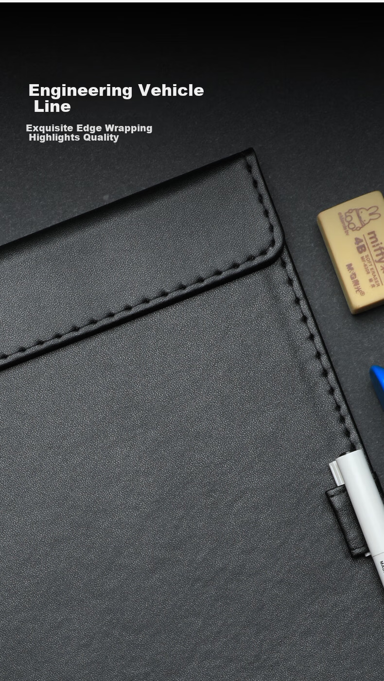 TRNFA TRNFN TN-PU08 Folder Writing Pad Office Supplies A4 Meeting Clipboard Magnetic Sticky Notes Leather Business Clipboard Magnetic Board Black 5