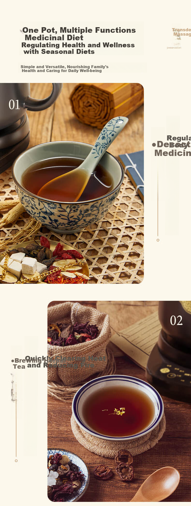 TONZE Herbal Medicine Pot, 4L Detachable Large Capacity Decoction Pot, Automatic Ceramic Health Pot for Home Use, Intelligent Medicinal Soup Cooker BJHD23A40FAW 12