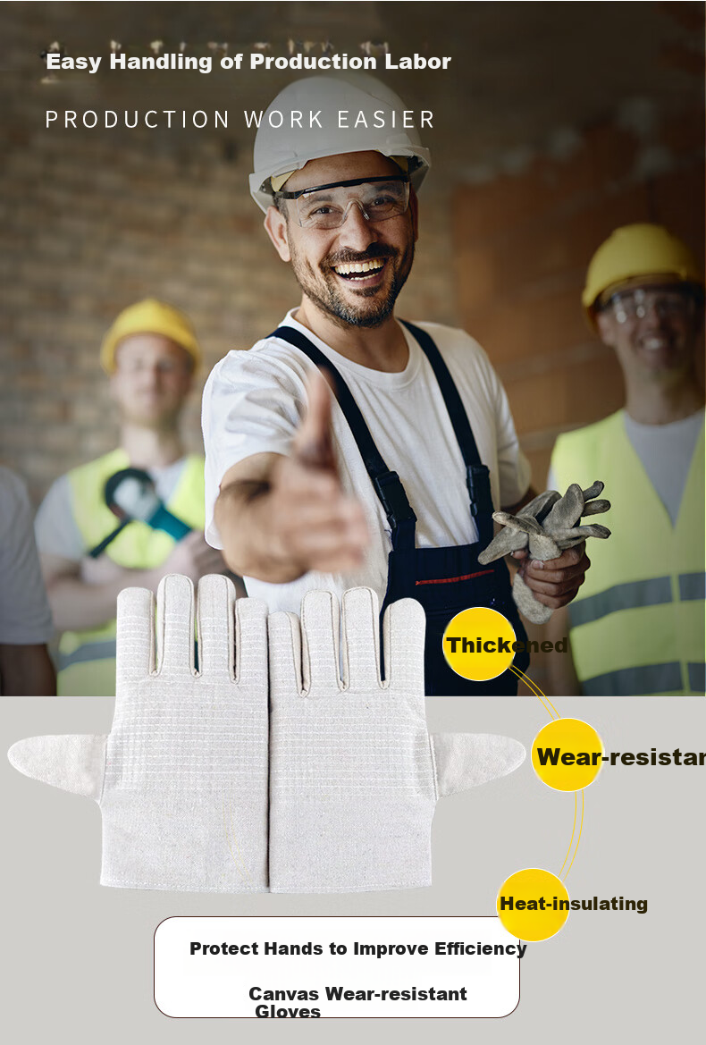 Ams Safety Gloves, Nylon Cord, Non-Slip, Wear-Resistant, Thickened, for Car Repair, Farm Work, Construction Site, Bricklaying, Labor Work, Protective Gear, White, 600N [Genuine Product], 60 Pairs 17