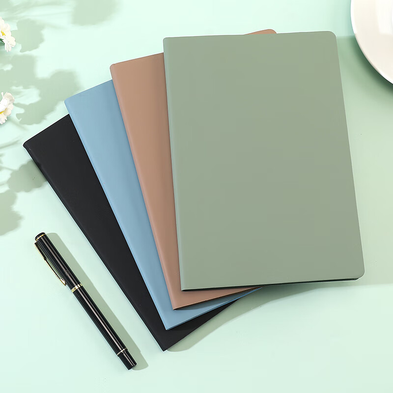 Блокнот Zhongjian Stationery, текстура из искусственной кожи, мягкая обложка, формат A5, 96 листов, минималистичный дневник, канцелярские принадлежности для офиса, черный, с возможностью настройки логотипа