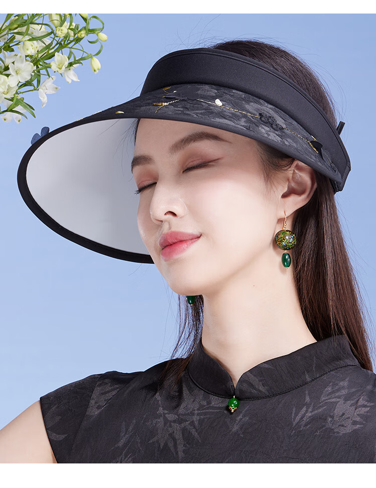Shanghaigushi Sun Protection Hat for Women, Spring And Summer Visor Outdoor Casual UV-Resistant Sun Hat with Embroidery And Wide Brim 14