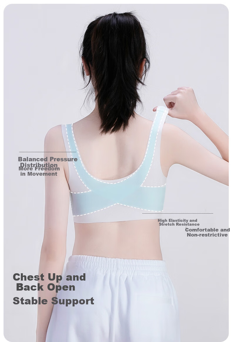 Ailier &ouluola Girls' Underwear Bra for Puberty Ages 15-16 Three-Stage Bra for Middle And High School Students 6278 Blue L 4