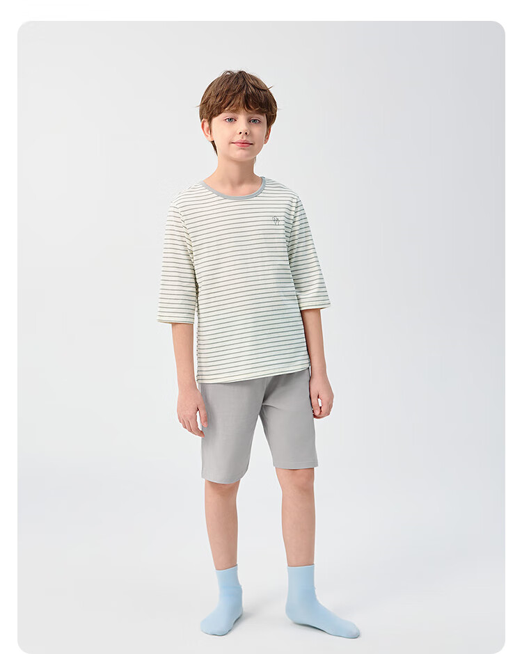 Balabala Kids Pajama Set Boys Girls Homewear Toddler Older Children Air Conditioning Clothes Summer New Pure Cotton 11