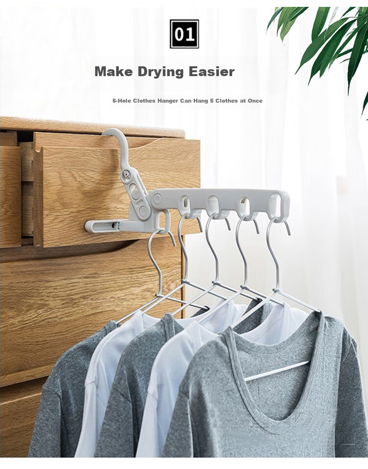 Daisy Leaf Japanese-Style Travel Folding Clothes Hanger, Wide Shoulder Drying Rack, Hotel Indoor Laundry Hanger, 3-Pack for Business Trips 2