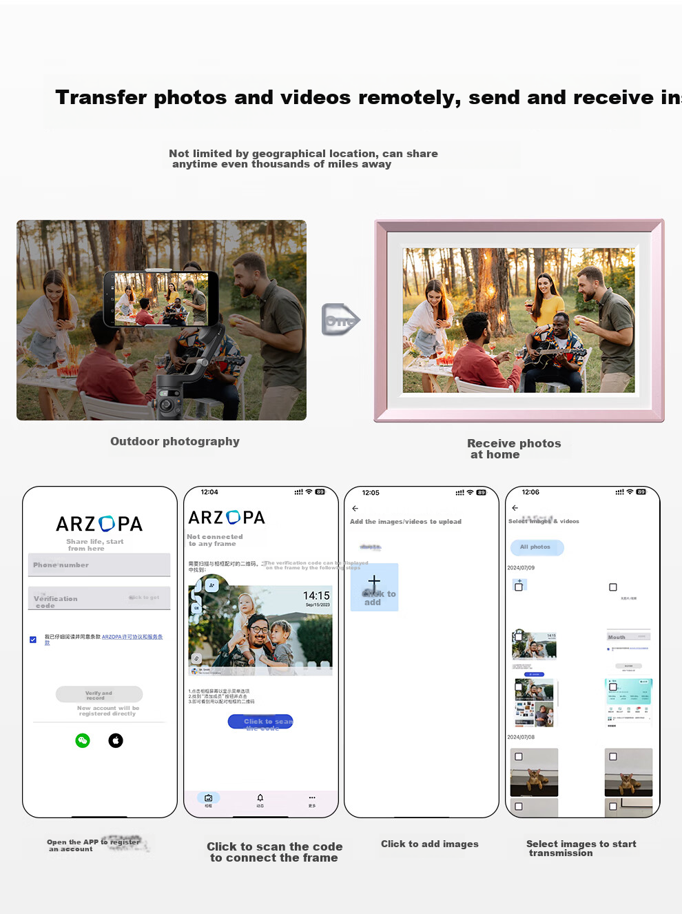 ARZOPA Digital Photo Frame D10.1 inch Smart Cloud Frame Photo and Video Slideshow Decorative Wall Art Mid-Autumn Festival Gift 3
