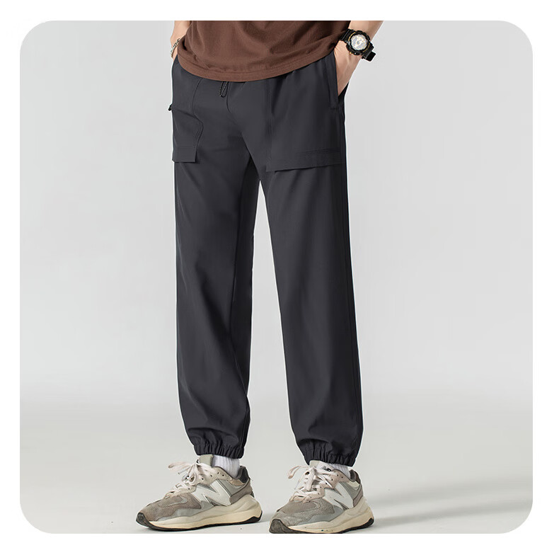 JEEP Men's Outdoor Windproof Waterproof Hiking Cargo Pants Loose Fit Khaki 4XL 19