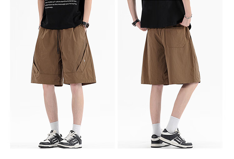I'M DAVID Men's Summer 2025 New Breathable Casual Basketball Sports Mid-Length Shorts Trendy Ice Silk Quick-Dry Five-Point Pants 24