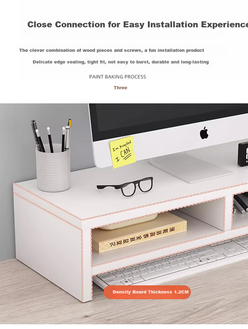 Jingjiayi Computer Stand, Laptop Monitor Riser Stand, Height-Increasing Base, Desktop Organizer, Office Storage Rack 5