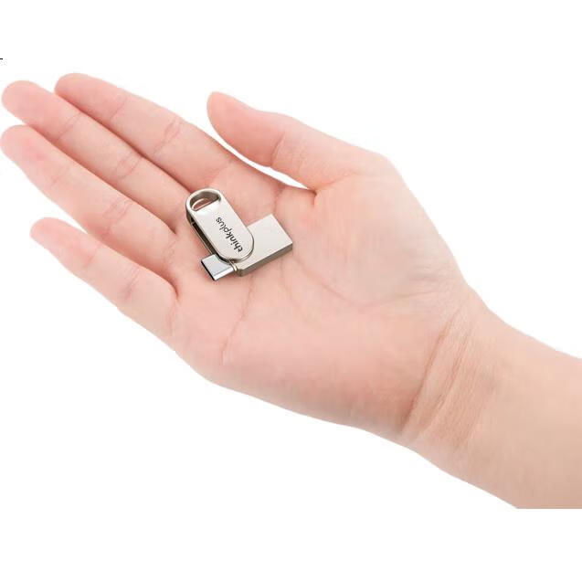 USB-накопитель ThinkPlus Lenovo 64GB с двойным интерфейсом, металлический, совместимый с телефонами и компьютерами с USB Type-C, внешний универсальный накопитель большой емкости