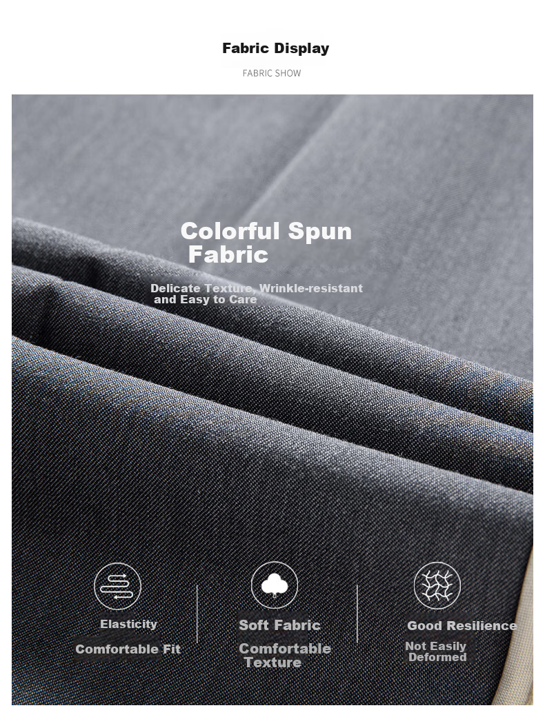 ROMON [Easy-Care] Men's Wrinkle-Resistant Non-Iron Business Suit Pants, Casual Trousers, Dad's Elastic Straight-Leg Pants 2