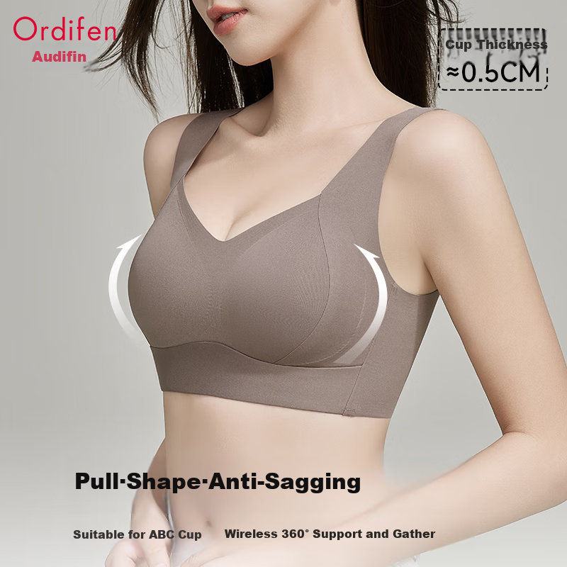Ordifen Seamless Bra for Women, Push-Up for Small Breasts, Side Support, Anti-Sagging, Soft Support, Sports Anti-Shock, Backless Style Brassiere
