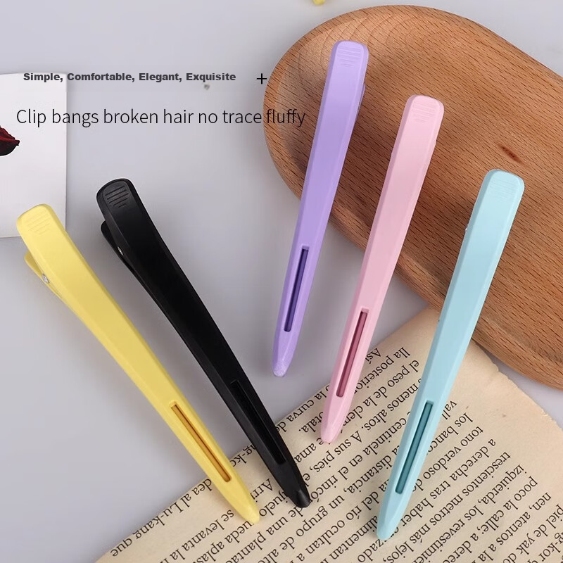 Huangjiama 4 Black Invisible Duck-Bill Clips, Straight Clips, Side Hair Clips, Volumizing Positioning Clips, Duck-Bill Clips in Black, 4 Pieces 5