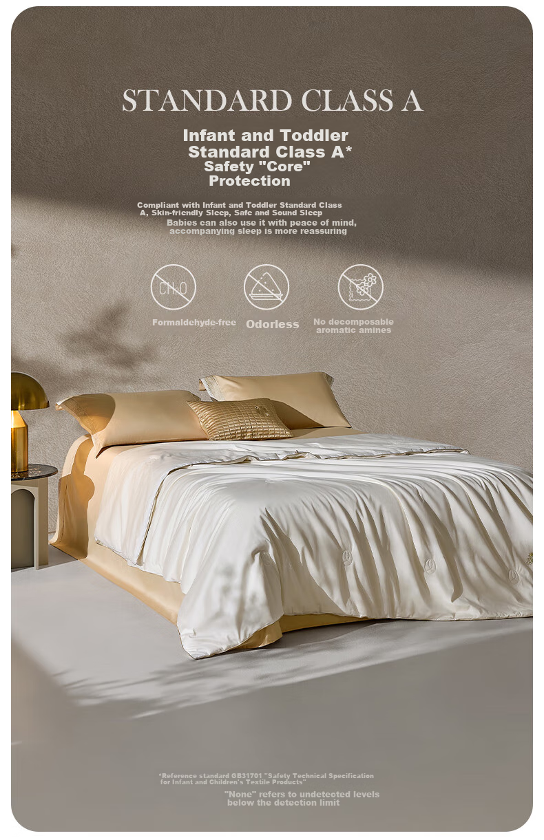 LUOLAI Home Textiles Mulberry Silk Comforter, 100-Count Pure Cotton Grade A 100% Mulberry Silk All-Season Duvet Insert, Approximately 6.8 Ji 9