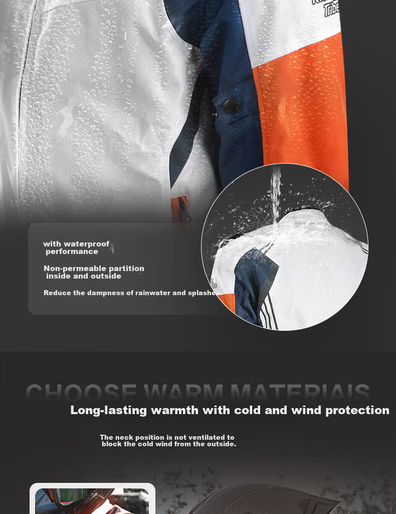 RidingTribe Motorcycle Winter Riding Suit, Anti-Fall Rider Gear, Windproof And Warm Clothing Set, All-Season Waterproof Racing Suit 3