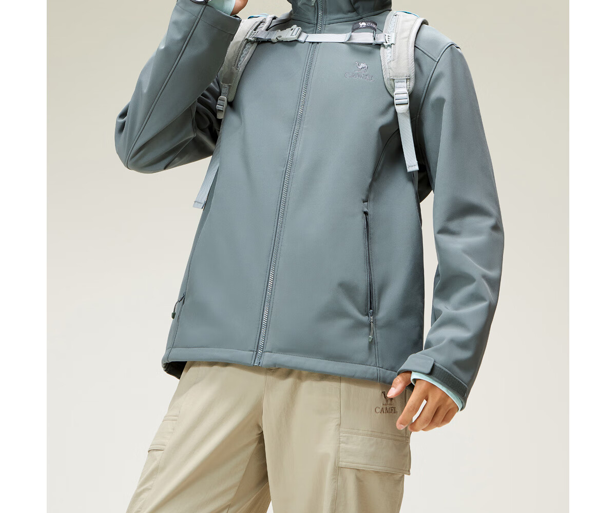 CAMEL Autumn Winter Outdoor Water-Repellent Functional Softshell Jacket Women Waterproof Warm Fleece Hiking Coat Couple Style M15CA6V069 14