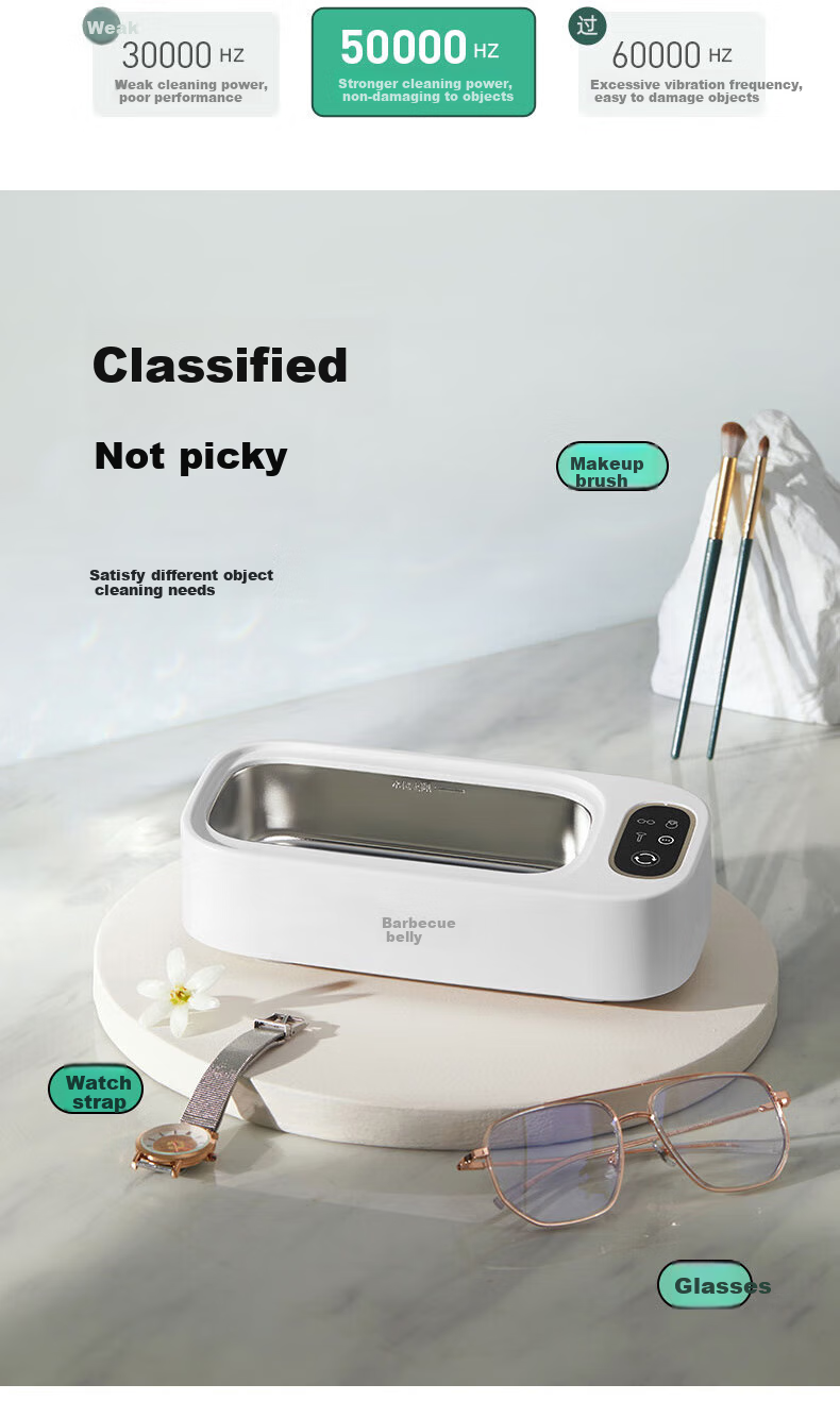Bear Ultrasonic Eyeglass Cleaner, High-Frequency Vibration Jewelry Cleaning Machine, Eyeglass Cleaning Device [Standard Model + Cleaning Solution] QXQ-B20N8 3