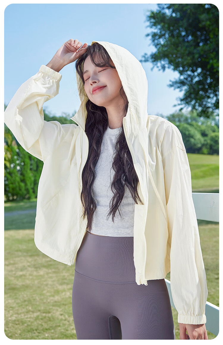 Baleno UPF50+ Short Cooling Sun Protection Jacket for Women, 2025 Summer New Outdoor UV-Resistant Casual Loose Lightweight Coat 11