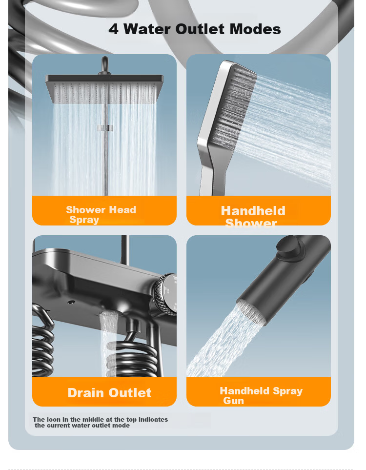 MJONI Shower Head Set with Integrated Design, Surface-Mounted Home Bathroom Shower System, High-Pressure Giant Top Spray with Dual Knobs ZY001 21