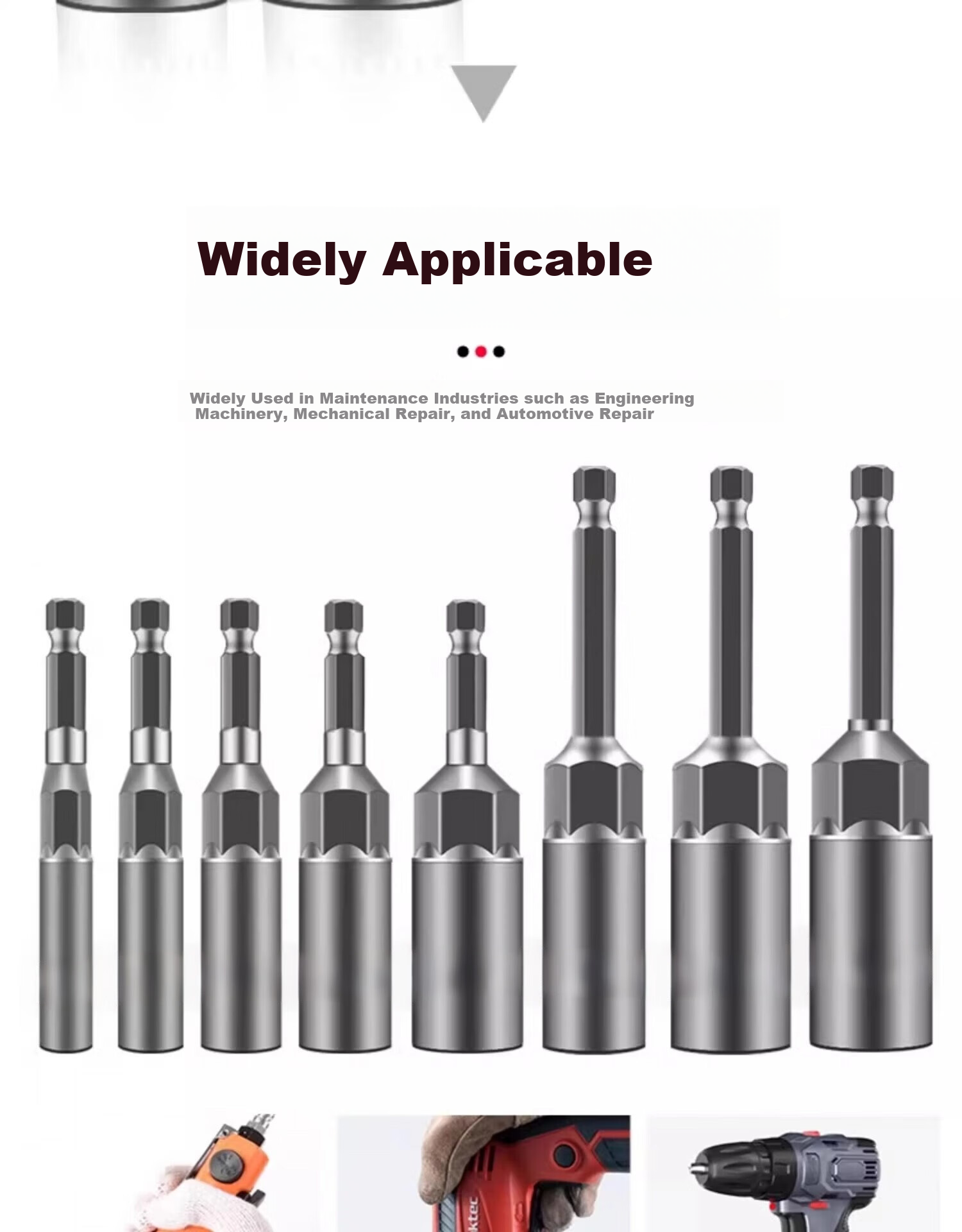 Honggong Electric Wrench Socket Head Deep Socket Screwdriver Bit, Hand Drill Hexagon Extended Pistol Drill Screwdriver, 7-Piece Set 12