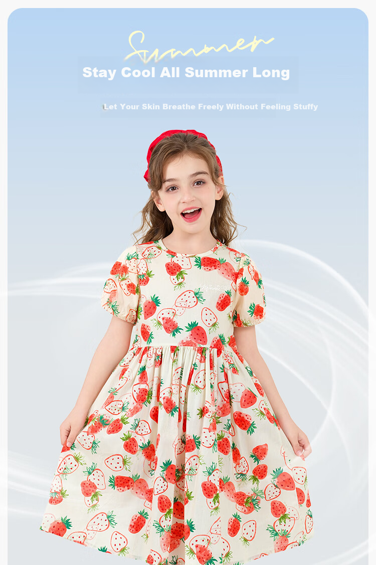 Disney Summer Cotton Dress, 2026 New Style, Girls' Printed Floral Princess Dress, Dream Pink, Size 160 3