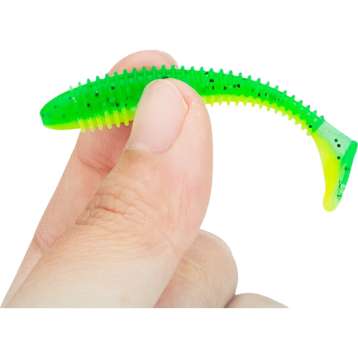 Набор мягких приманок Kemailei Lure 2# с изогнутым крючком и Т-образным хвостом, искусственная приманка для дальнего заброса, мягкая червеобразная приманка для спиннинга