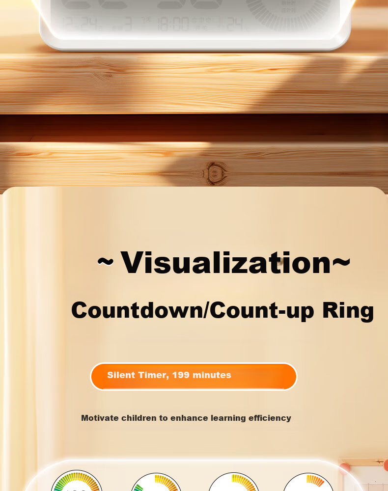 Timess Visual Timer Alarm Clock for Students And Children, Wake-Up Self-Discipline Tool, 202 New Model Multifunctional Rechargeable Time Management Device, Silent Timer for Back to School 11