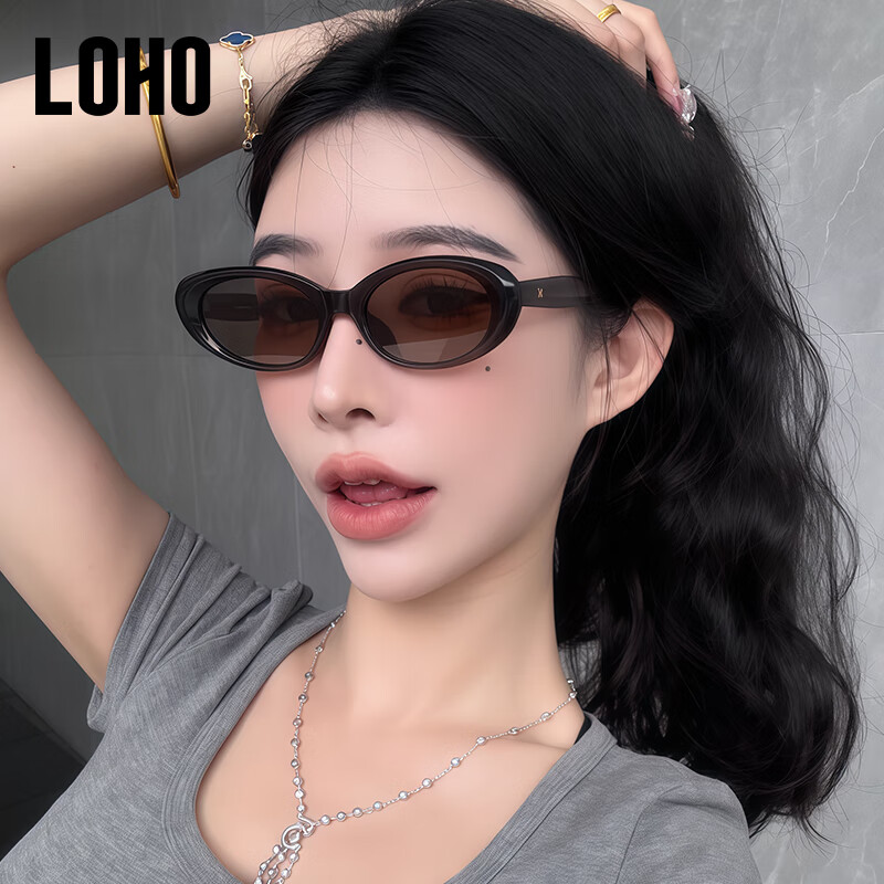 Женские солнцезащитные очки LOHO Cat Eye, узкая оправа в стиле ретро, поляризованные, 2026