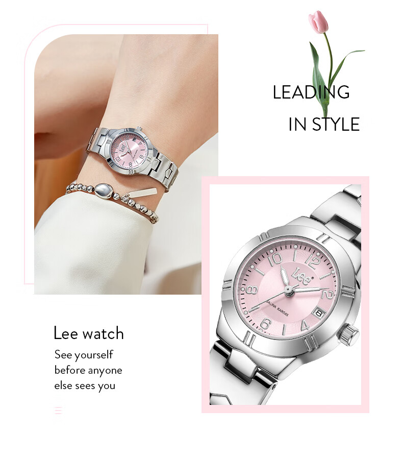 Lee Ladies' Watch Student Calendar Light Luxury Niche High-End Simple Birthday Gift 2026 New F535 Silver 1