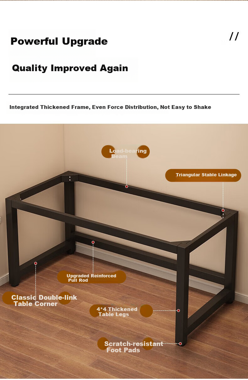 Quanpinwu Computer Desk, Home Desktop Gaming Table, Study Office Writing Desk, Long Table for Bedroom And Training 6