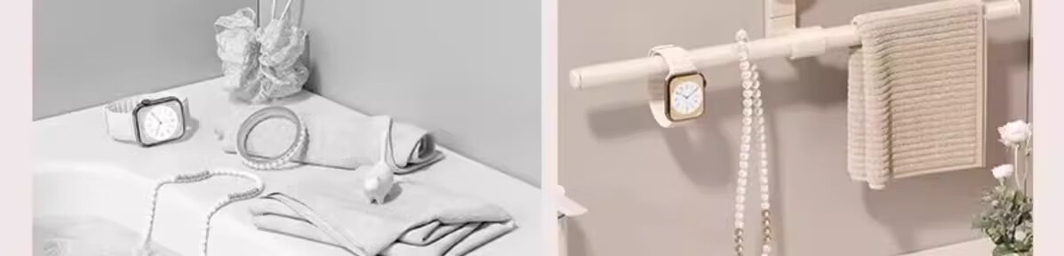 Muya Suction Cup Towel Rack Bathroom No-Drill Towel Bar Storage Shelf Washroom Towel Holder Organizer 5