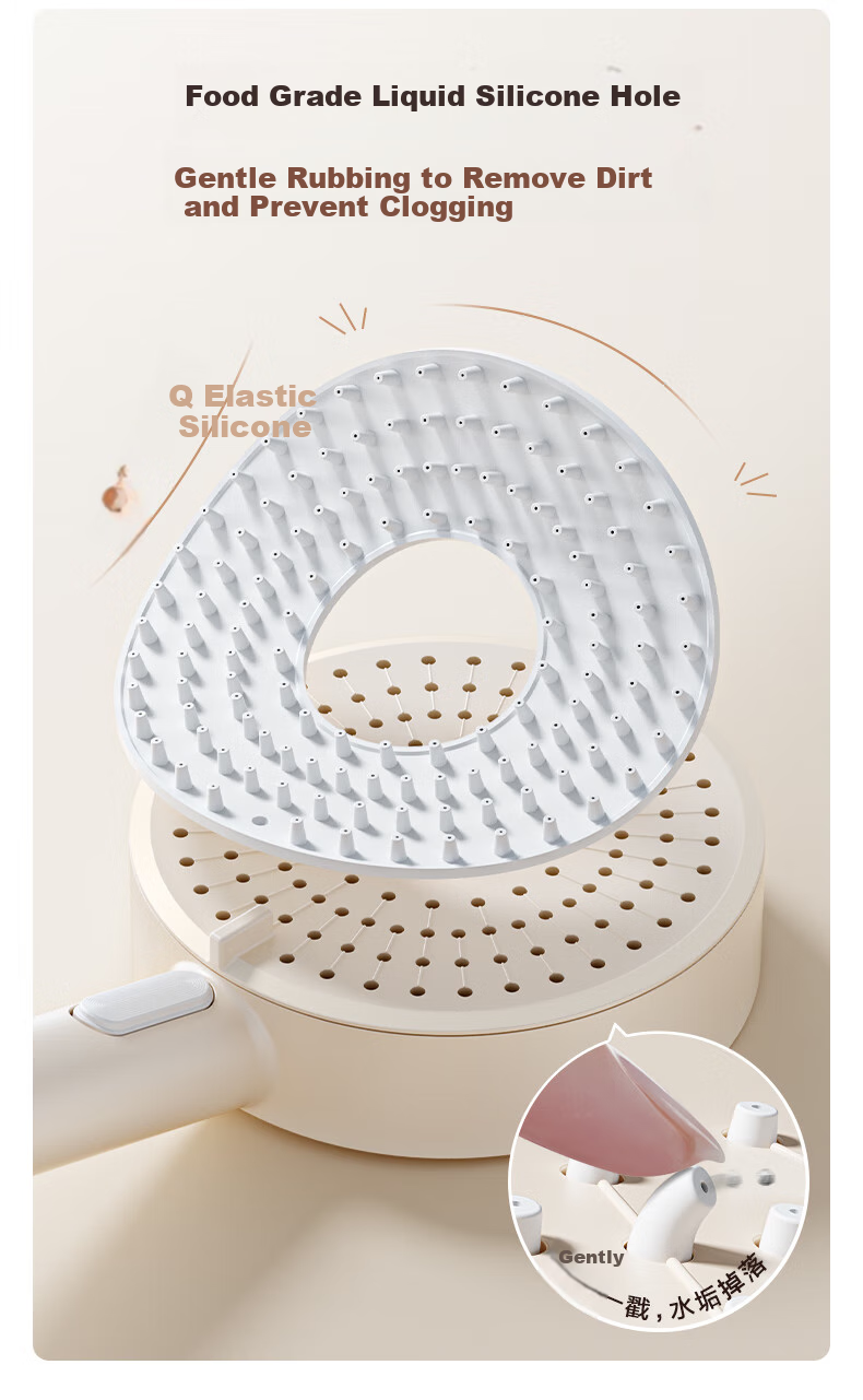 ARROW Jingjie Simple Shower Head, Piano White Button, Large Storage, Pressurized Shower Head with Spray Nozzle 4