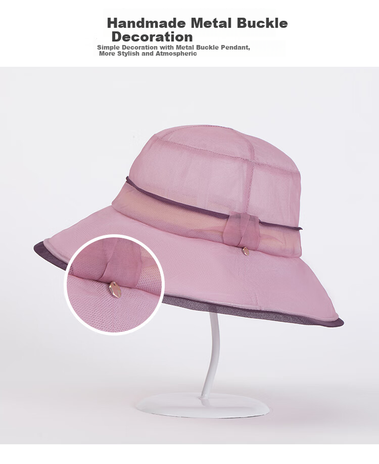 Shanghai Gushi Silk Hat for Women, Summer Mulberry Silk UV Protection Fisherman Hat, Foldable Wide Brim Sun Hat, Mother's Day Gift 3