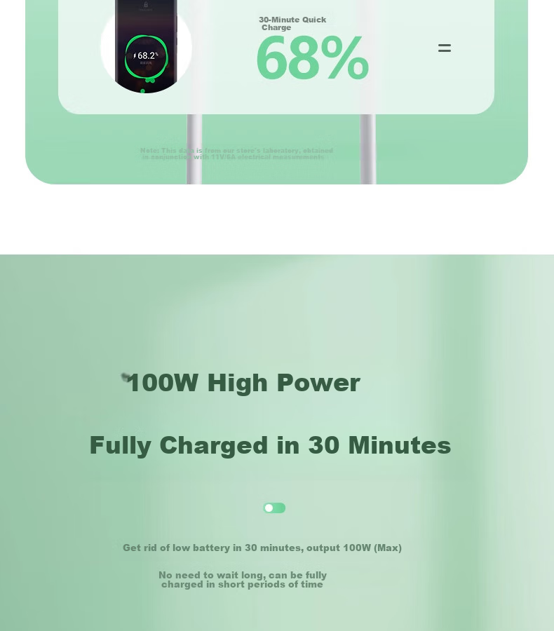 Nengshi Type-C Data Cable, 6A Charging Cable, 100W Fast Charging, Suitable for Huawei, Honor, OPPO, Xiaomi, 66W Android Phones, USB-C Fast Charging Cable, 0.25 Meters White [Two-Pack] 6