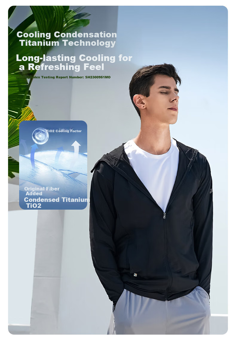 SUPIELD Full-Spectrum Sun Protection Jacket for Men, Summer Outdoor Lightweight Breathable Cool-Feeling Sun Protection Coat, Quiet Black, Size L 3